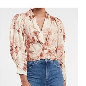 Express long sleeve blouse. Fits more crop style